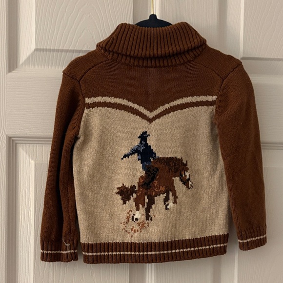 Janie and Jack Brown and Cream Kids Cardigan Sweater - Picture 2 of 2